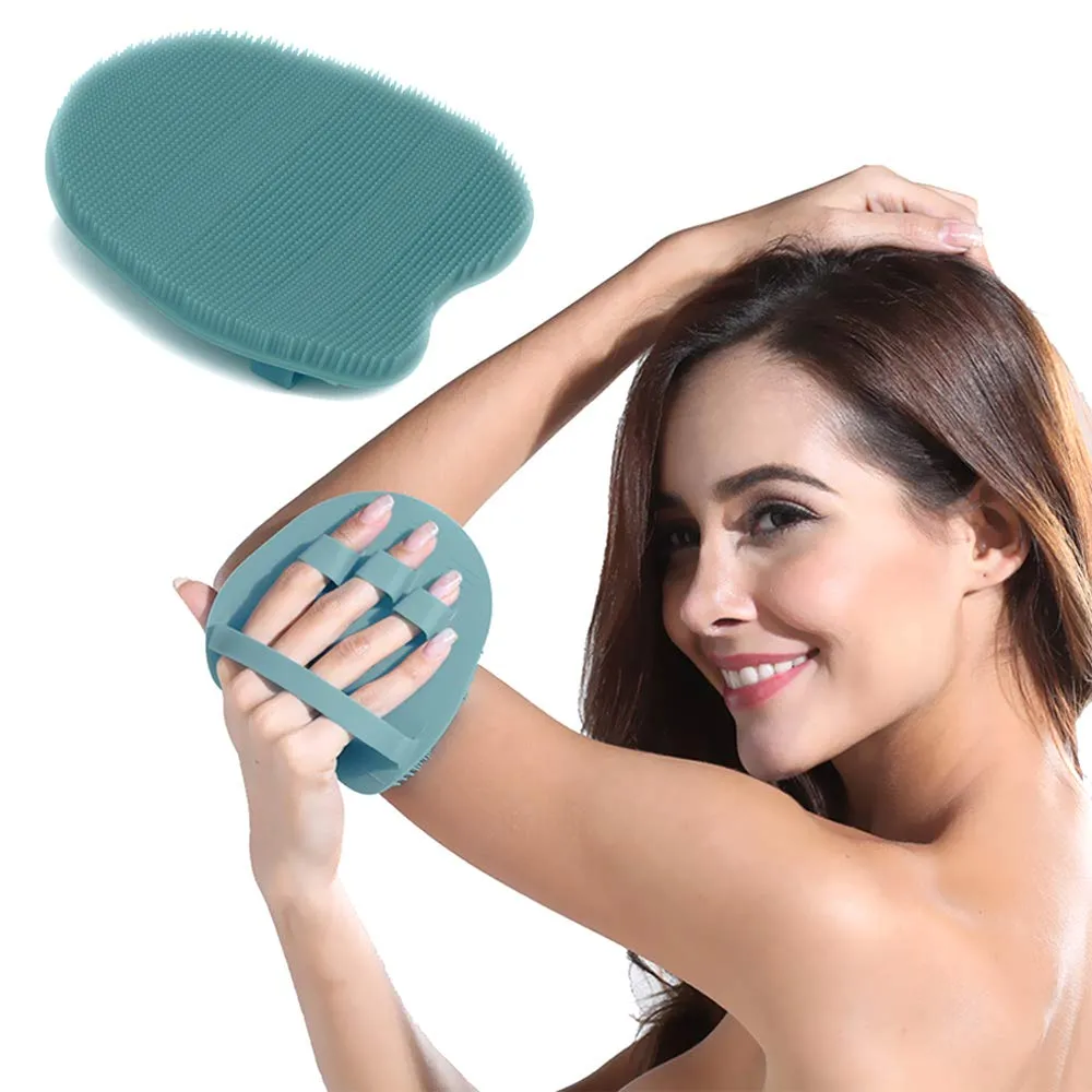 INNERNEED Soft Silicone Body Scrubber Shower Cleansing Brush Exfoliating Glove, Massage Skin Care Tool, for Sensitive and All Kinds of Skin (Pack of 2)
