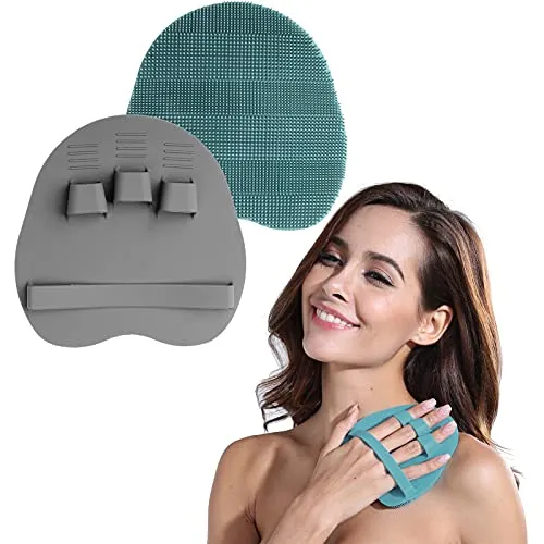 INNERNEED Soft Silicone Body Scrubber Shower Cleansing Brush Exfoliating Glove, Massage Skin Care Tool, for Sensitive and All Kinds of Skin (Pack of 2)