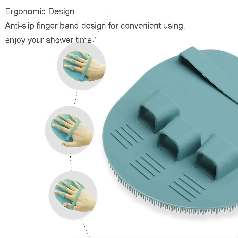 INNERNEED Soft Silicone Body Scrubber Shower Cleansing Brush Exfoliating Glove, Massage Skin Care Tool, for Sensitive and All Kinds of Skin (Pack of 2)