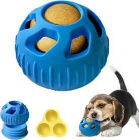 Interactive Dog Toys, Treat Dispensing Dog Toy, Chew Toys to Keep Your Pup Distracted, Frozen Dog Treats Toy for Aggressive Chewer, Durable Dog Puzzle for Small Medium Dog (Blue & Yellow)