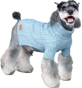 KYEESE Dog Sweater - Long Sleeve, Soft, Warm Dog Clothes for Cold Weather, Blue, XX-Large