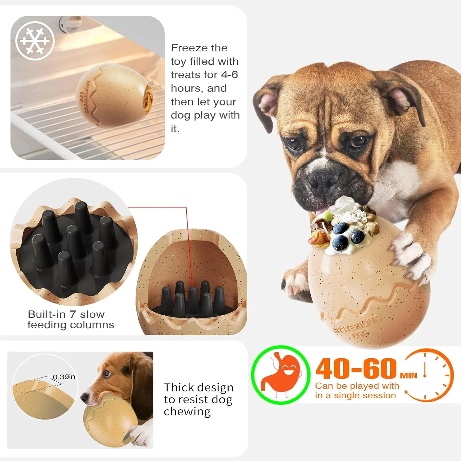 Large Dog Toys 2Pack - Indestructible Natural Rubber & Plush Squeaky Ducks for Aggressive Chewers & Teething