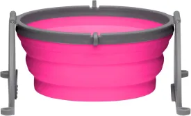 Loving Pets - Bella Roma Portable Travel Dog Bowl Collapsible Dog Food & Water Bowl (Pink, Large)