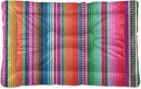 Mexican Blanket Stripes Crate Pet Bed, Portable Washable Dog Cat Mat, Soft Comfortable Pet Mattress with Non-Slip Bottom for Dogs Cats Sleeping, 36 x 24 Inch