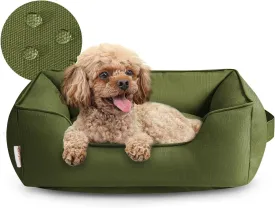 Miguel Outdoor Waterproof Cat Bed with Side, Oxford Durable Dog Bed for Small Dog Easy Clean, All Weather Rectangle Medium Pet Bed Bolster Tough Puppy Bed Scratch Resistant Removable Cover, 25 inches