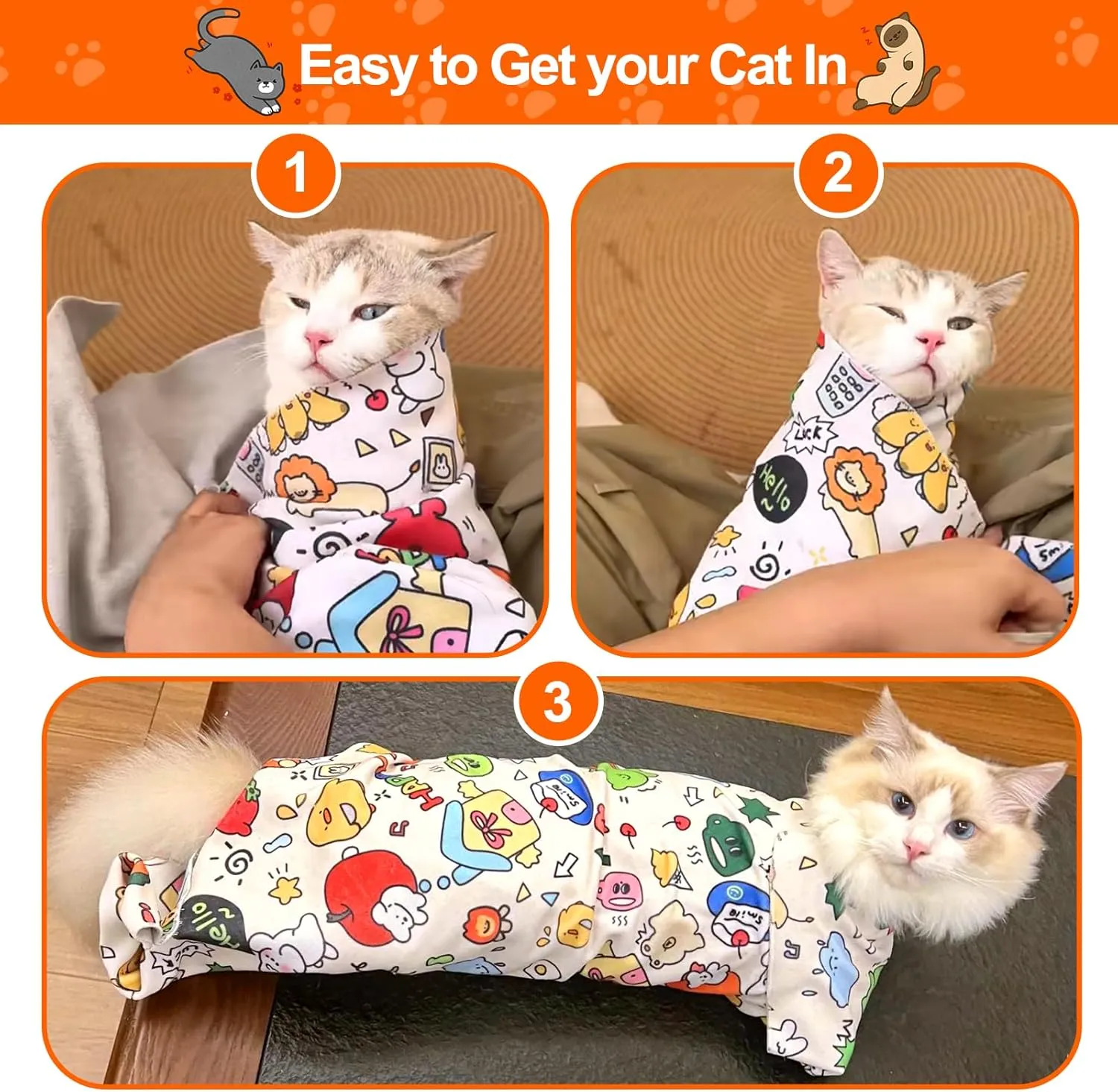 Mity rain Cat Grooming Supplies - Cat Wrap for Cutting Nails with Cat Nail Clipper, Cat Restraint for Nail Clipping to Anti-Runaway/Scratch/Bitten, Cat Swaddle Wrap for Calming & Holding Cat (Medium)