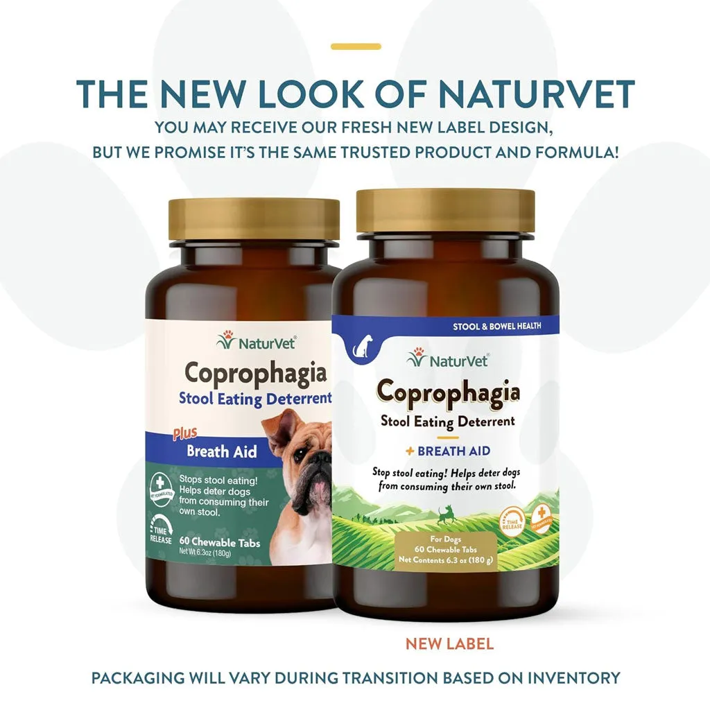 NaturVet Coprophagia Stool Eating Deterrent Plus Breath Aid Chewable Tablets for Dogs, 60 count
