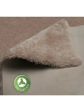 New eCarpetGallery Vegan Faux Fur Microfiber Rug, Fluffy Rug, Supersoft, 4' x 6', Taupe