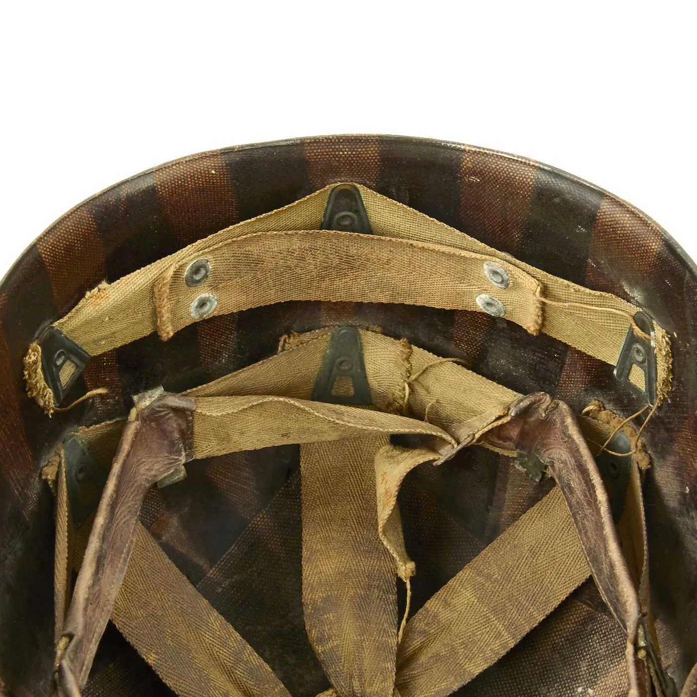Original U.S. WWII 29th Division 1942 M1 McCord Fixed Bale Front Seam Helmet with Westinghouse Liner
