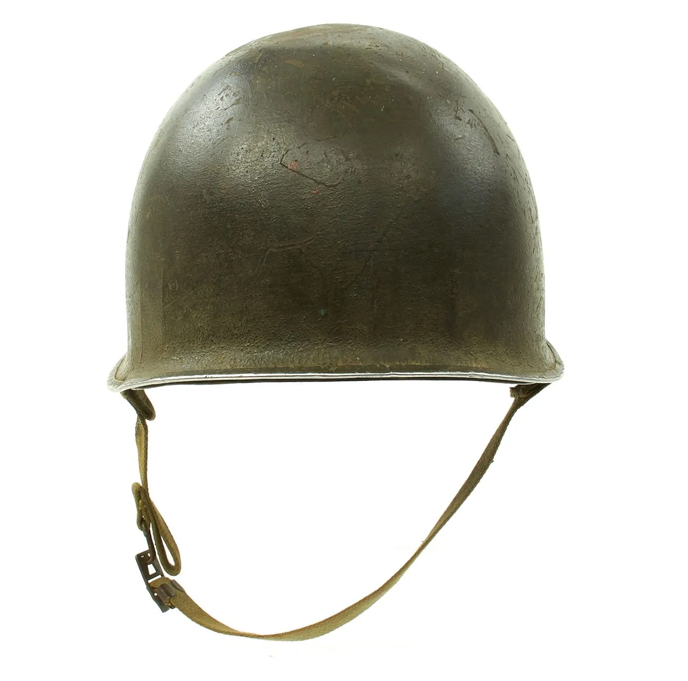 Original U.S. WWII 29th Division 1942 M1 McCord Fixed Bale Front Seam Helmet with Westinghouse Liner