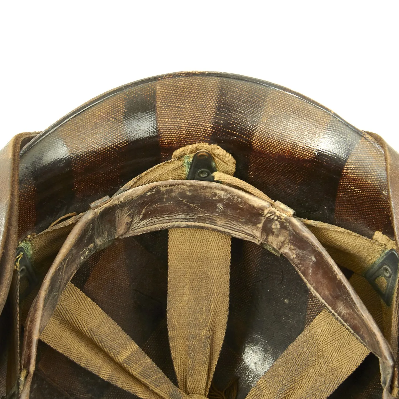 Original U.S. WWII 29th Division 1942 M1 McCord Fixed Bale Front Seam Helmet with Westinghouse Liner