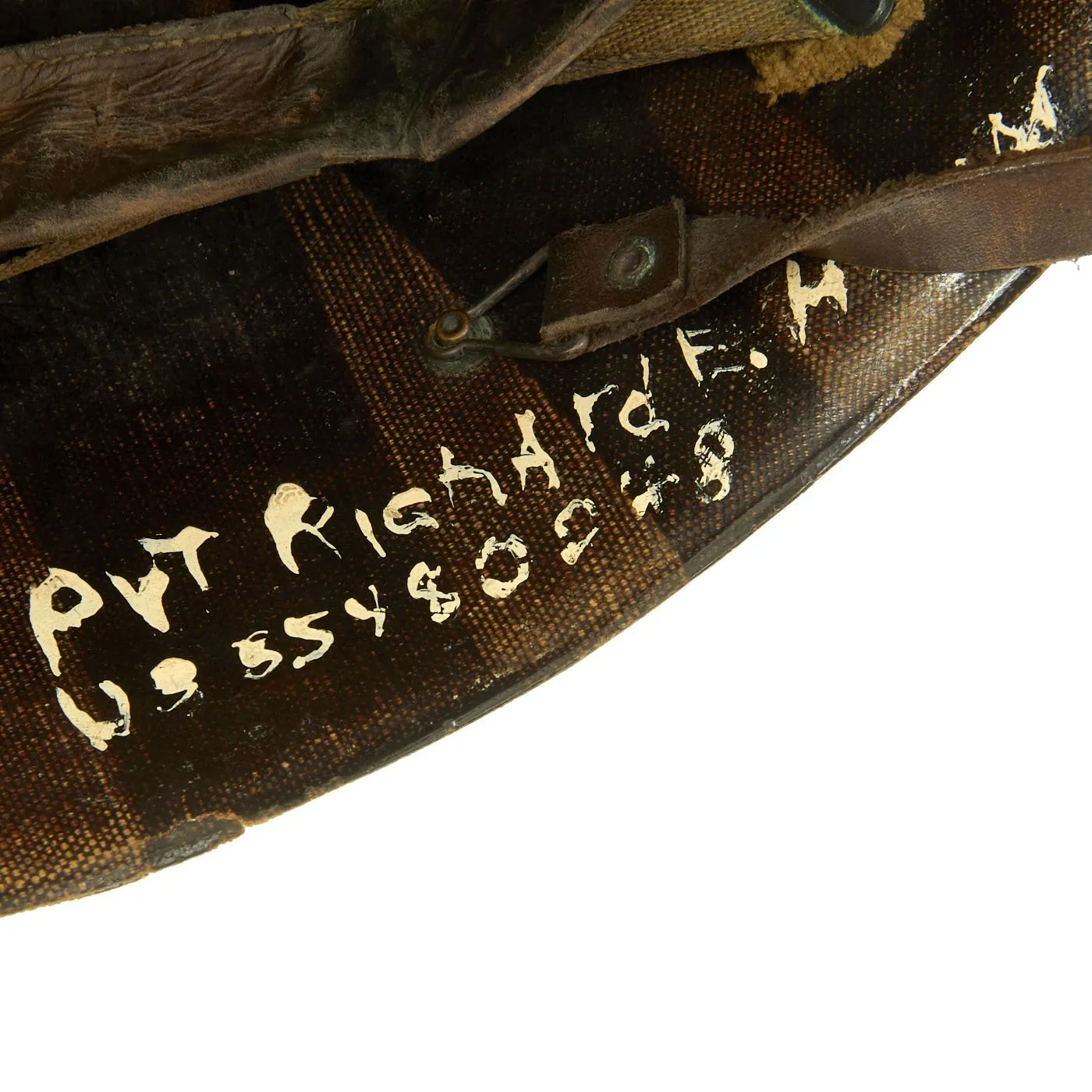 Original U.S. WWII 29th Division 1942 M1 McCord Fixed Bale Front Seam Helmet with Westinghouse Liner