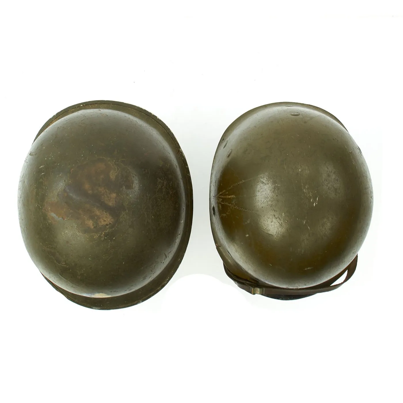 Original U.S. WWII 29th Division 1942 M1 McCord Fixed Bale Front Seam Helmet with Westinghouse Liner