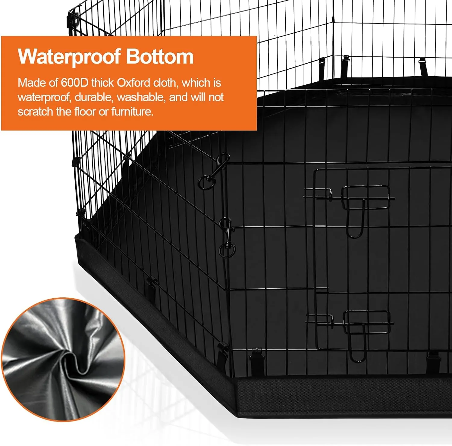 PJYuCien Dog Playpen - Metal Foldable Dog Exercise Pen, Pet Fence Puppy Crate Kennel Indoor Outdoor with 8 Panels 30H & Bottom Pad for Small Medium Pets