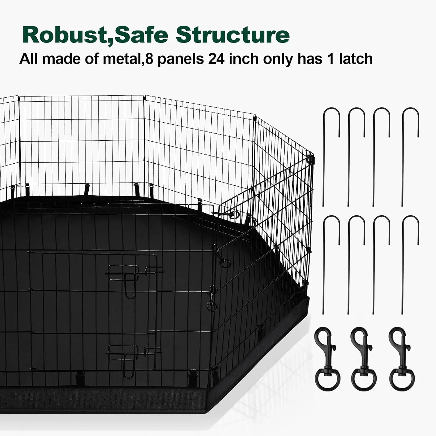 PJYuCien Dog Playpen - Metal Foldable Dog Exercise Pen, Pet Fence Puppy Crate Kennel Indoor Outdoor with 8 Panels 30H & Bottom Pad for Small Medium Pets