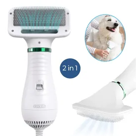 Portable 2-In-1 Hair Dryer For Dogs Adjust Temperature Low Noise Pet Dryer