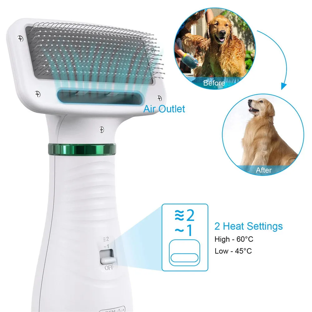 Portable 2-In-1 Hair Dryer For Dogs Adjust Temperature Low Noise Pet Dryer