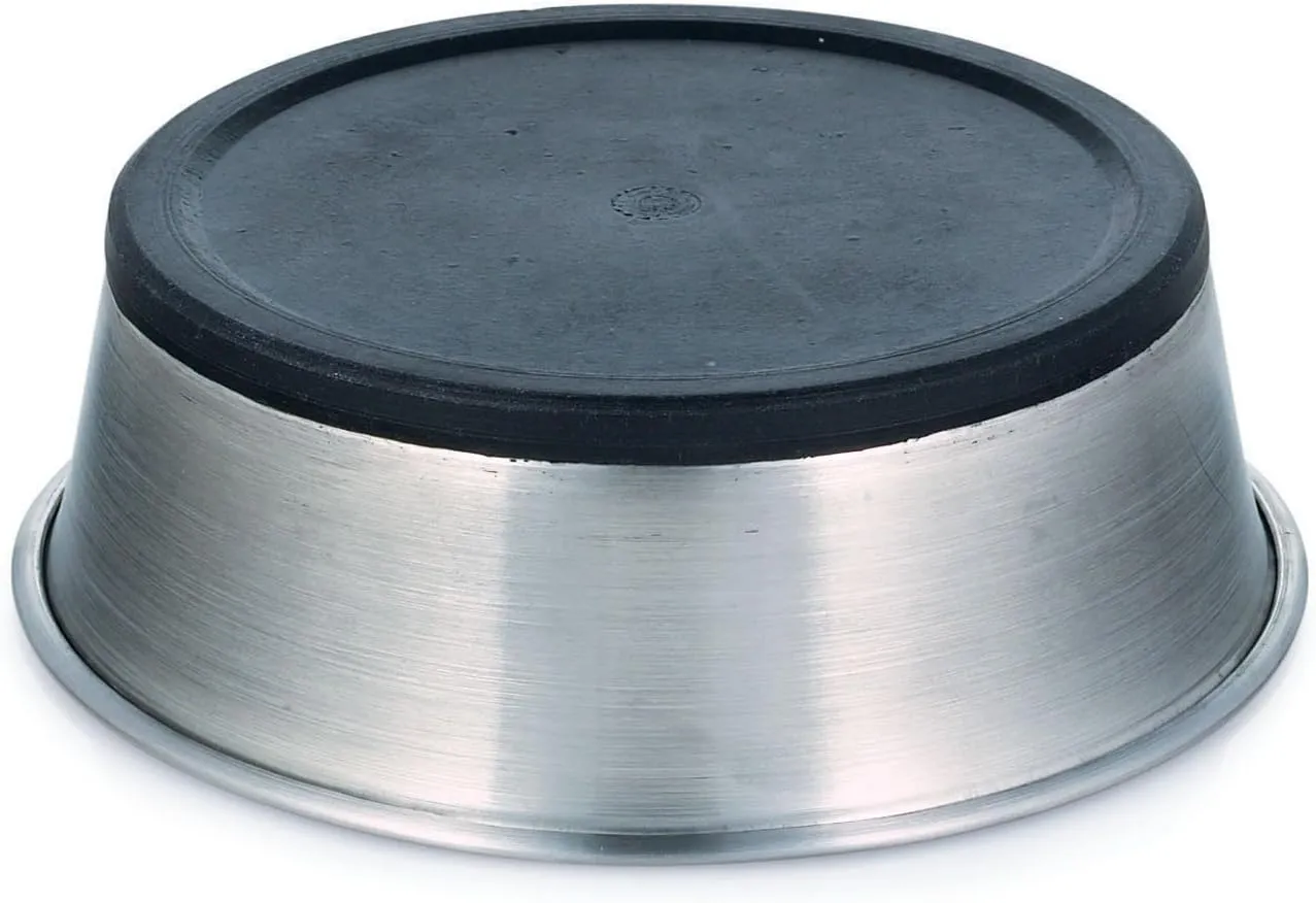 Proselect Stainless Steel Dog Bowl with Rubber Base, 9-1/4-Inch, 88-Ounce