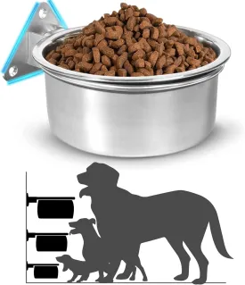 Raised Large Dog Bowls Wall Mount Pet Bowl, Collapsible Elevated Pet Bowl for Dog Cat Chicken Coop - 8 Cups / 2 Quart