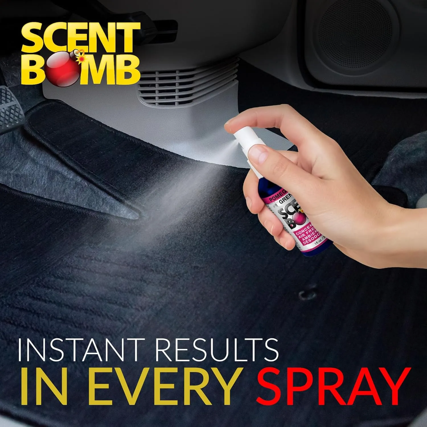 Scent Bomb Air Freshener Spray, Long-Lasting Odor Eliminator - Effective Deodorizer for Home & Car, Fresh Room Spray for Kitchen, Bathroom & Smell Neutralizer - 1 oz Pack of 4, Pomegranate Scent