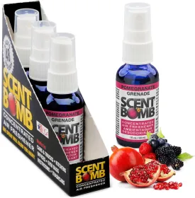 Scent Bomb Air Freshener Spray, Long-Lasting Odor Eliminator - Effective Deodorizer for Home & Car, Fresh Room Spray for Kitchen, Bathroom & Smell Neutralizer - 1 oz Pack of 4, Pomegranate Scent