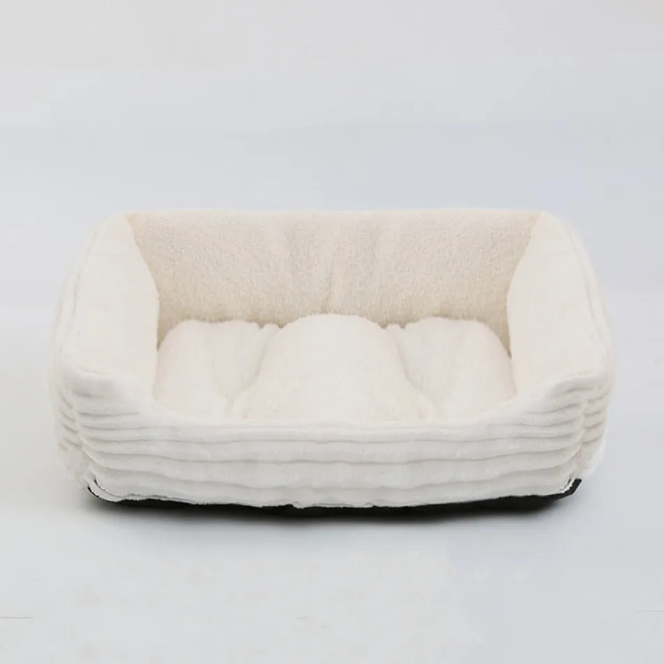 Soft Warm Cozy Square Plush Dog Sofa Bed