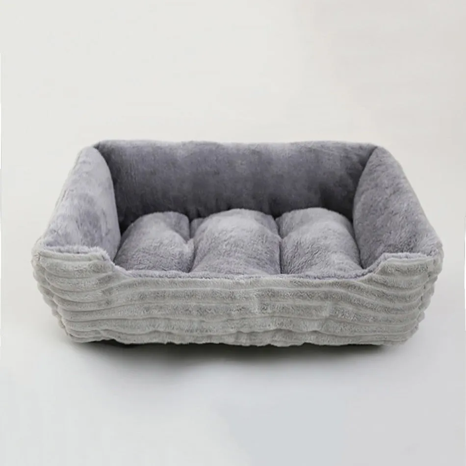 Soft Warm Cozy Square Plush Dog Sofa Bed