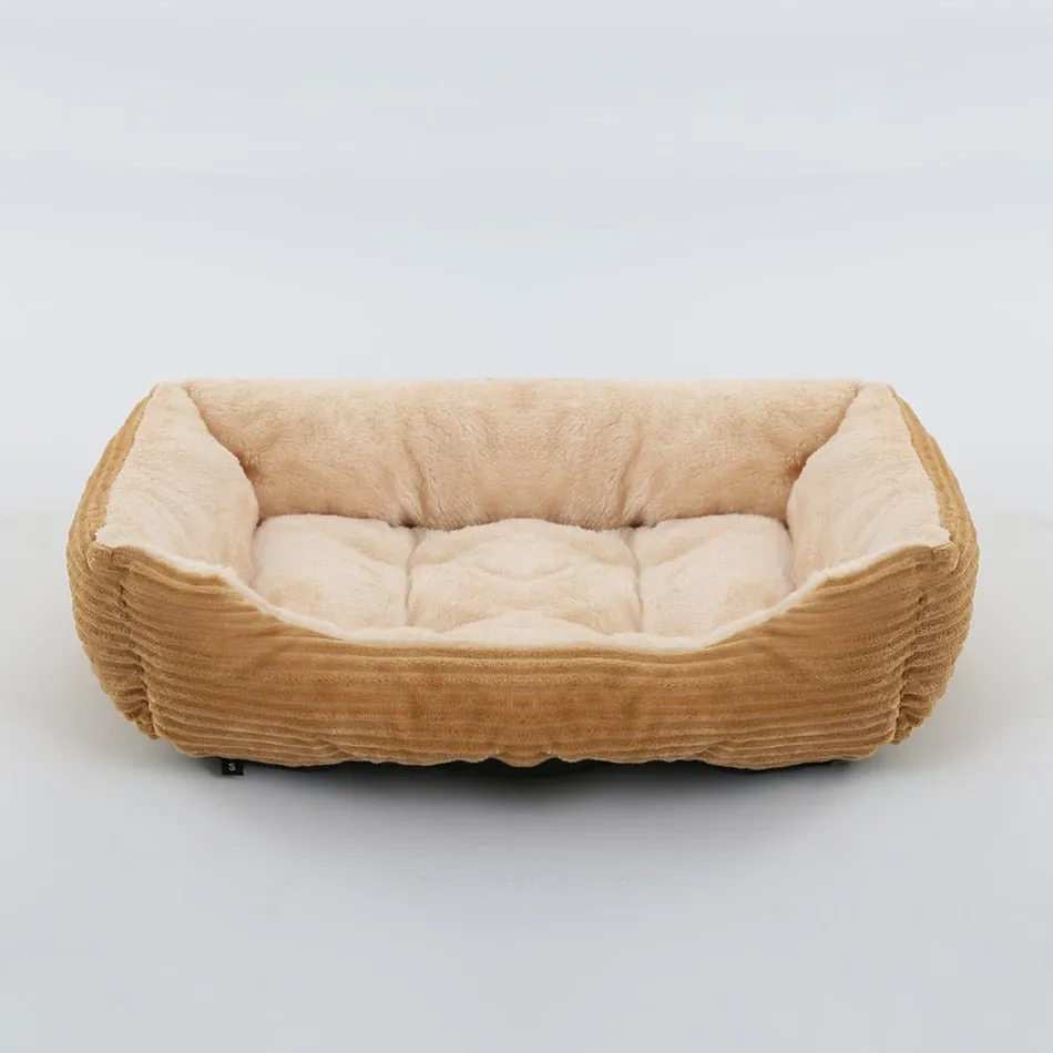 Soft Warm Cozy Square Plush Dog Sofa Bed