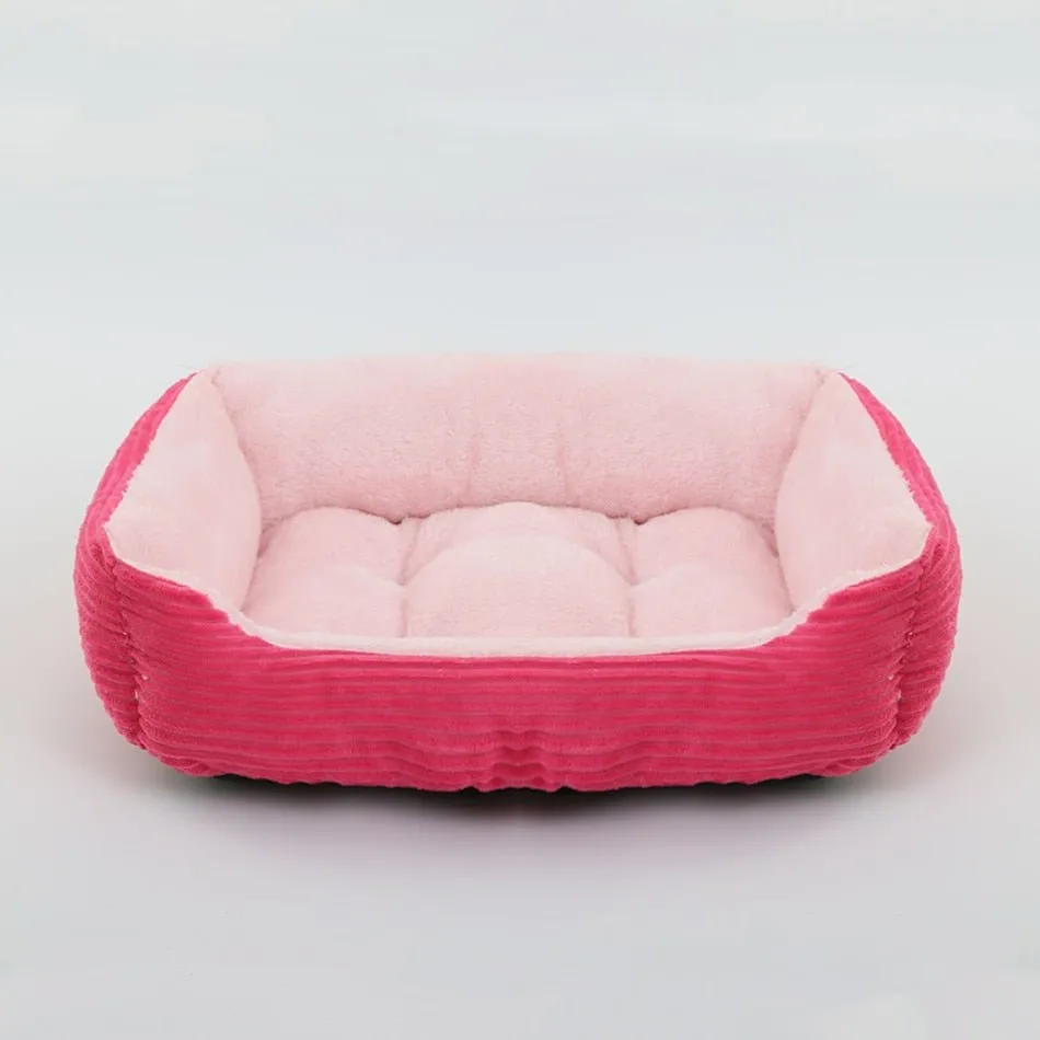 Soft Warm Cozy Square Plush Dog Sofa Bed