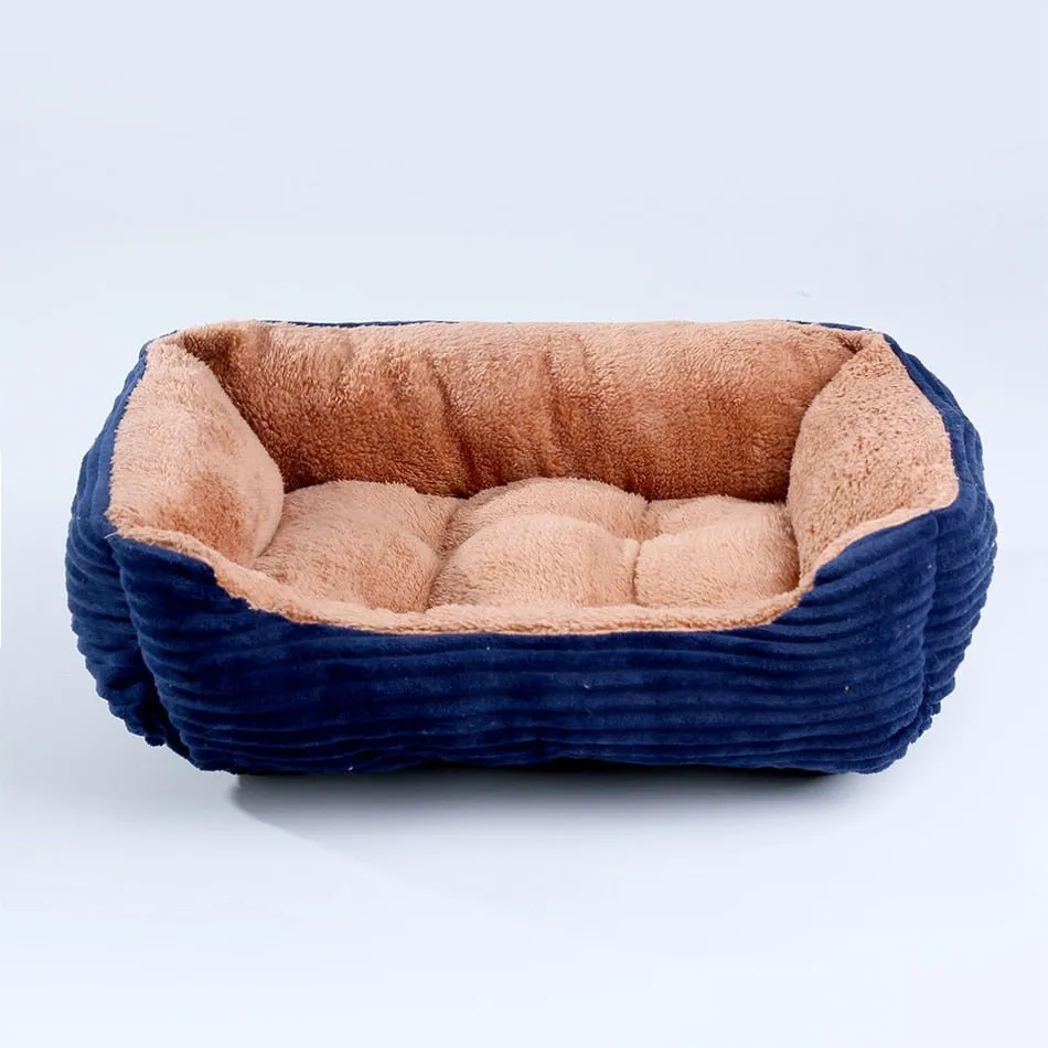 Soft Warm Cozy Square Plush Dog Sofa Bed