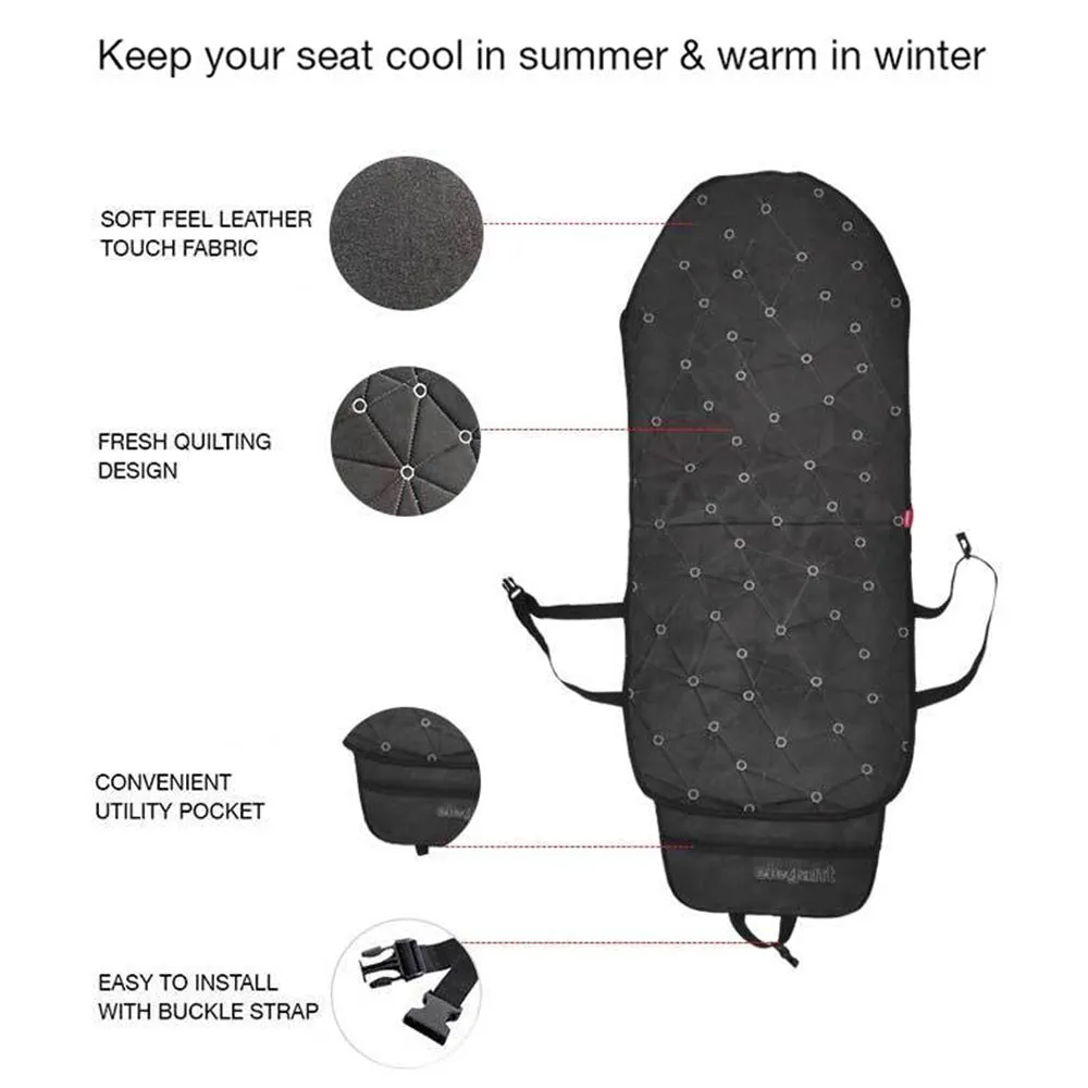 Space CoolPad Full Car Seat Cushion Black and Grey (Set of 2)