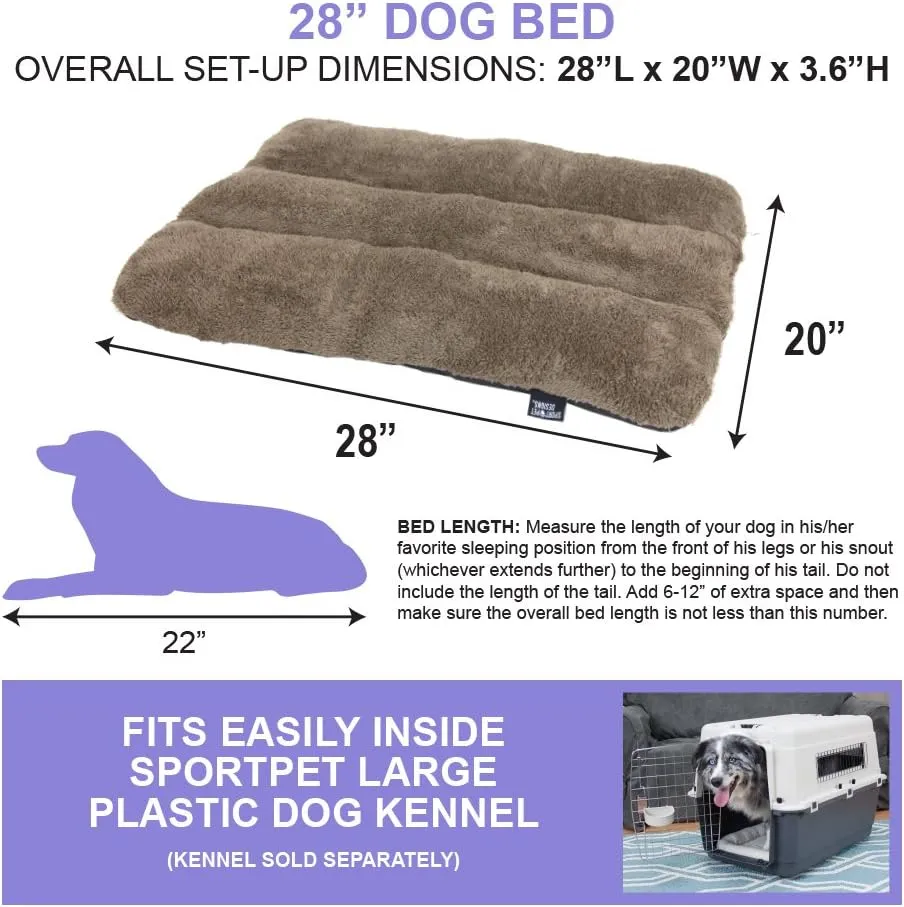 SportPet Designs Waterproof Pet Bed - Fits SportPet Plastic Dog Kennel, 28 inches
