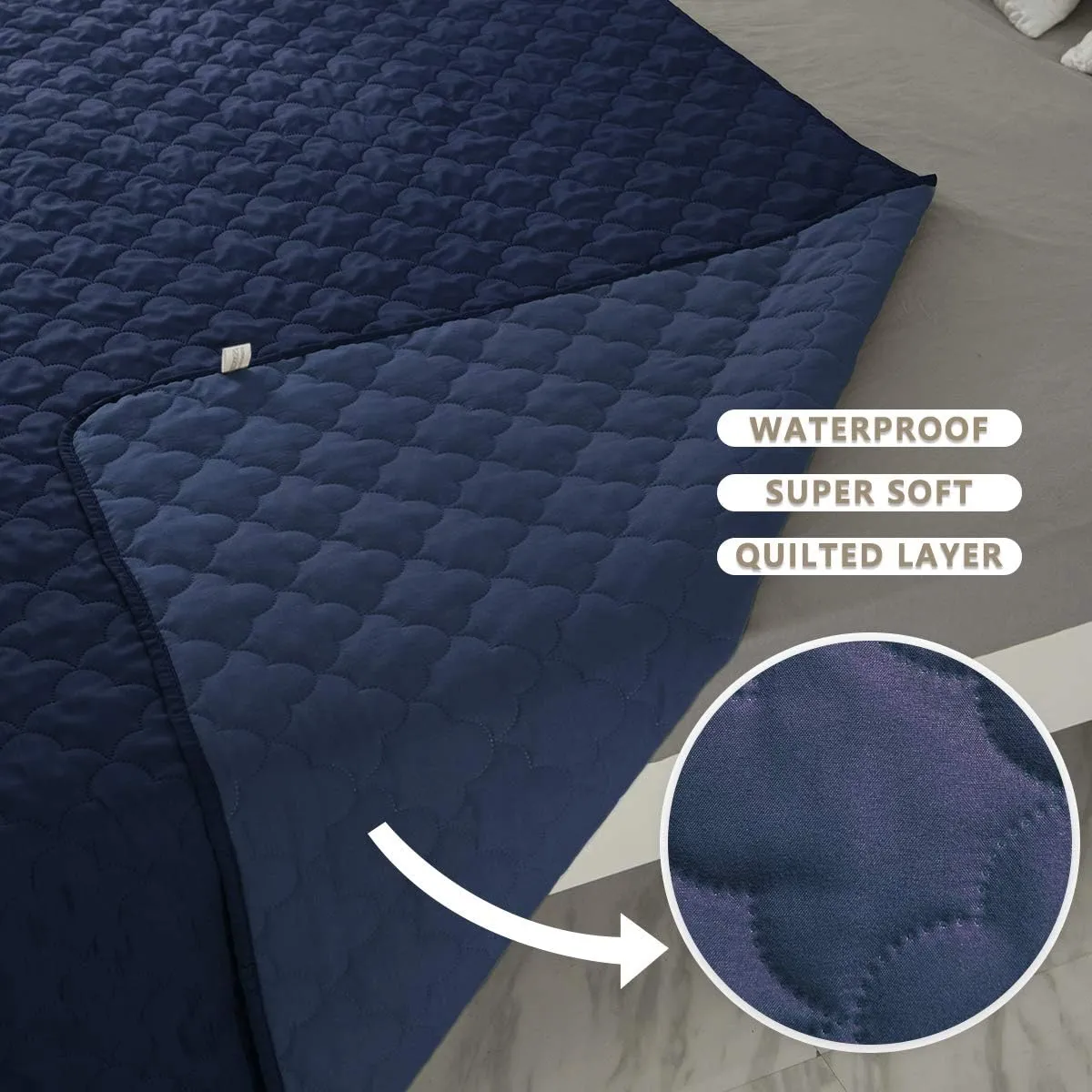 SPXTEX Dog Bed Cover Washable Pee Pads Dog Blankets for Puppy Large Dog Cat,Sofa Reversible Changing Pad Reusable 1 Piece52"x82",Navy Stoneblue