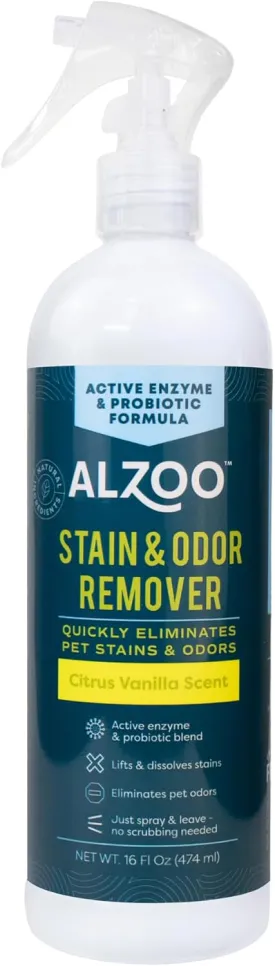 Stain & Odor Remover, Quickly Lifts & Dissolves Pet Stains & Helps Eliminate Odors, 100% Plant-Based Active Ingredients, Citrus Vanilla Scent, 16 Fl. Oz Spray Bottle
