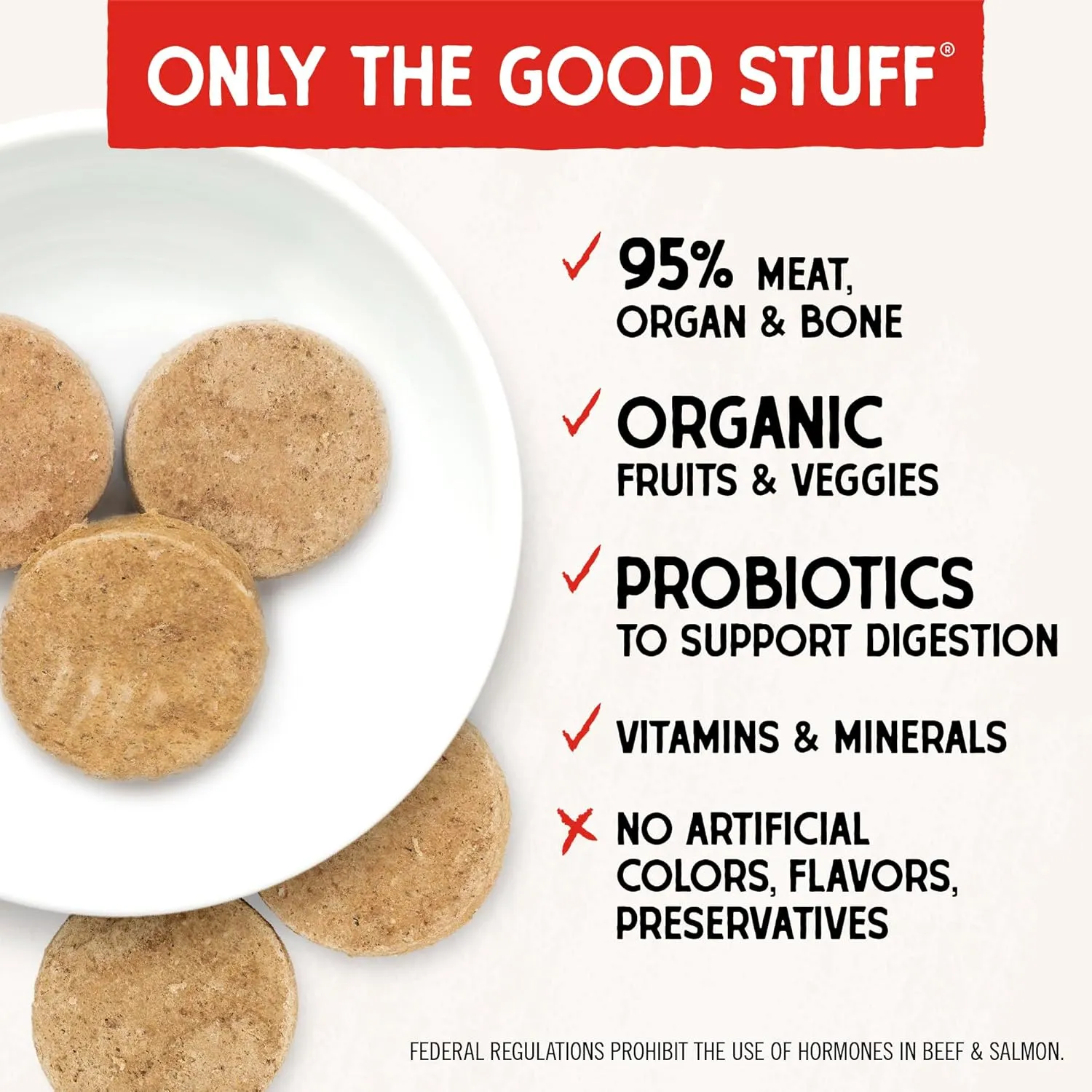 Stella & Chewy's Freeze-Dried Raw Dinner Patties - Surf 'N Turf Salmon & Beef Recipe - High Protein Grain-Free Puppy & Dog Food - Perfect For Picky Eaters - 14 oz