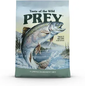 Taste of the Wild PREY Real Meat High Protein Trout Limited Ingredient Dry Dog Food Grain-Free Recipe Made with Real Spring-Fed Trout, and Includes Probiotics for All Life Stages 25 lb