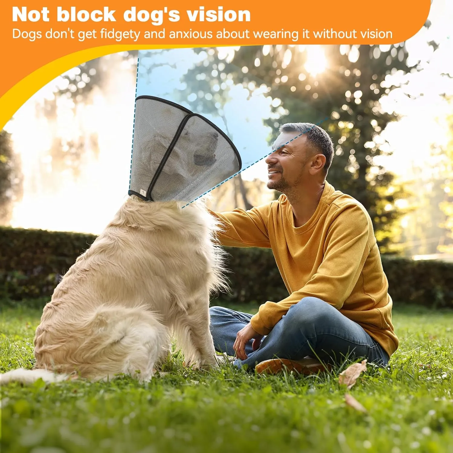 TDTOK Dog Cone Collar for Large Medium Small Dogs After Surgery, Soft Adjustable Summer Breathable Dog Cone Alternative Elizabethan Collar