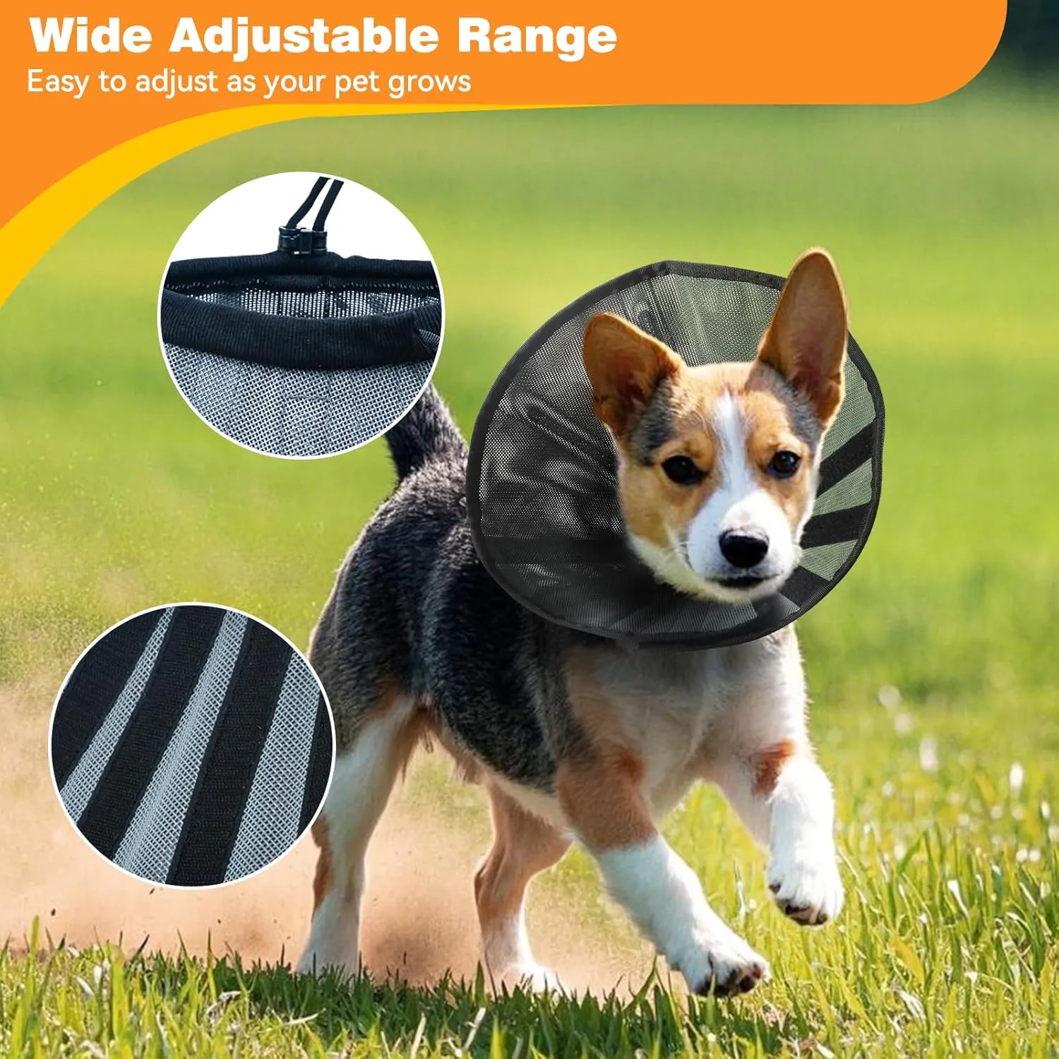 TDTOK Dog Cone Collar for Large Medium Small Dogs After Surgery, Soft Adjustable Summer Breathable Dog Cone Alternative Elizabethan Collar