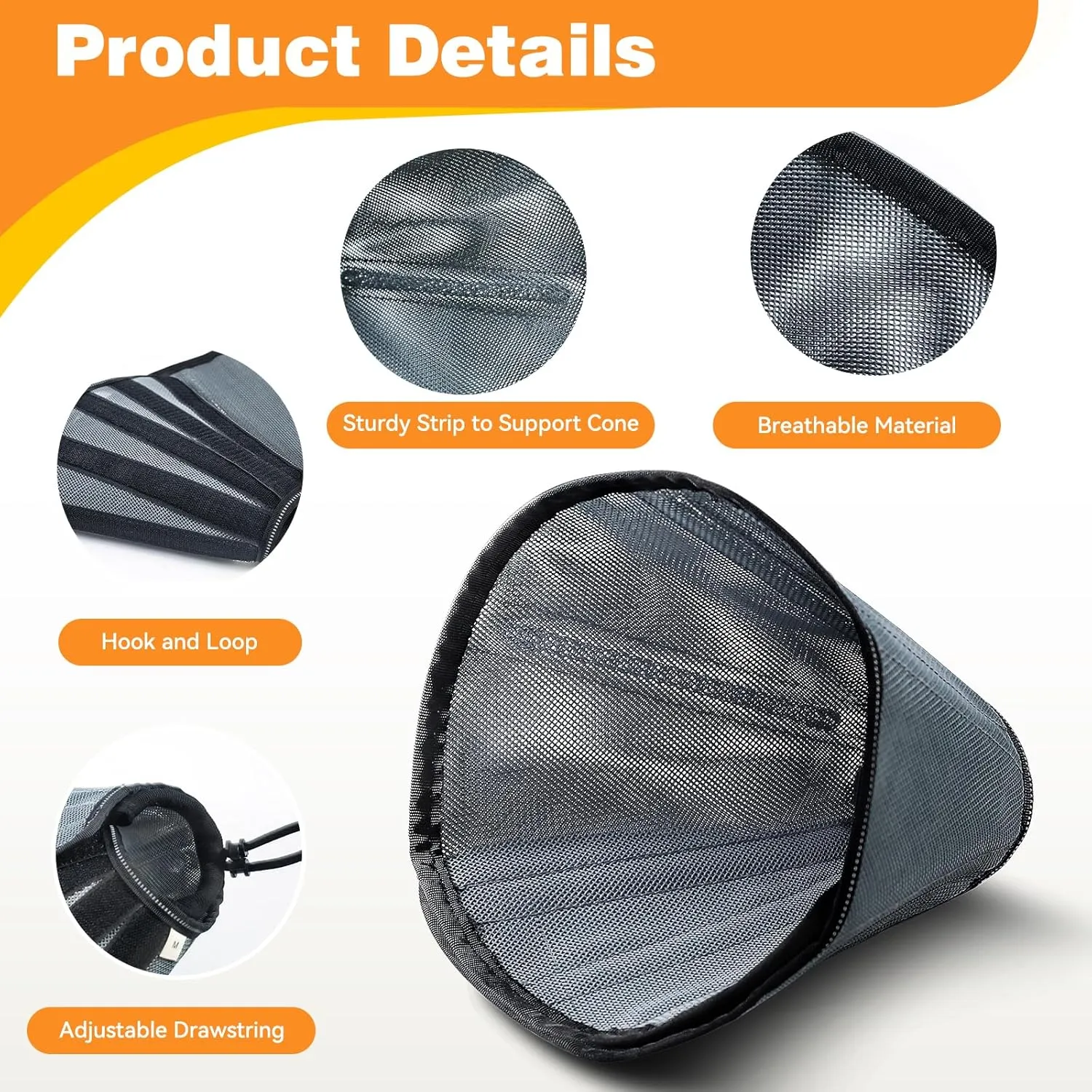 TDTOK Dog Cone Collar for Large Medium Small Dogs After Surgery, Soft Adjustable Summer Breathable Dog Cone Alternative Elizabethan Collar