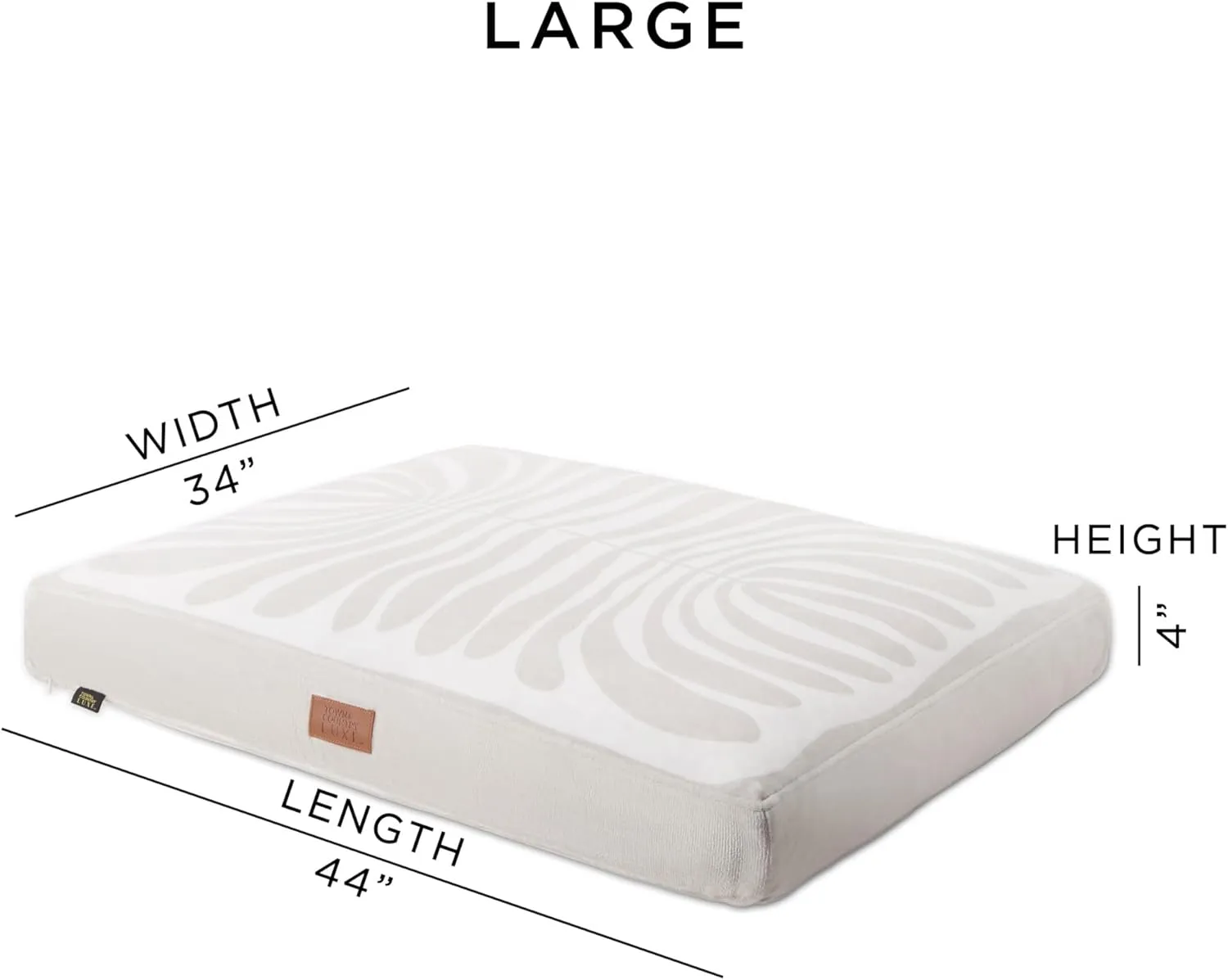 TOWN & COUNTRY LUXE CuddleTown Matisse Everwash Pillow Pet Bed, Water Repellent Floor Pillow, Machine Washable Cover, Soft & Calming, Taupe, Large 44"x34"x4"