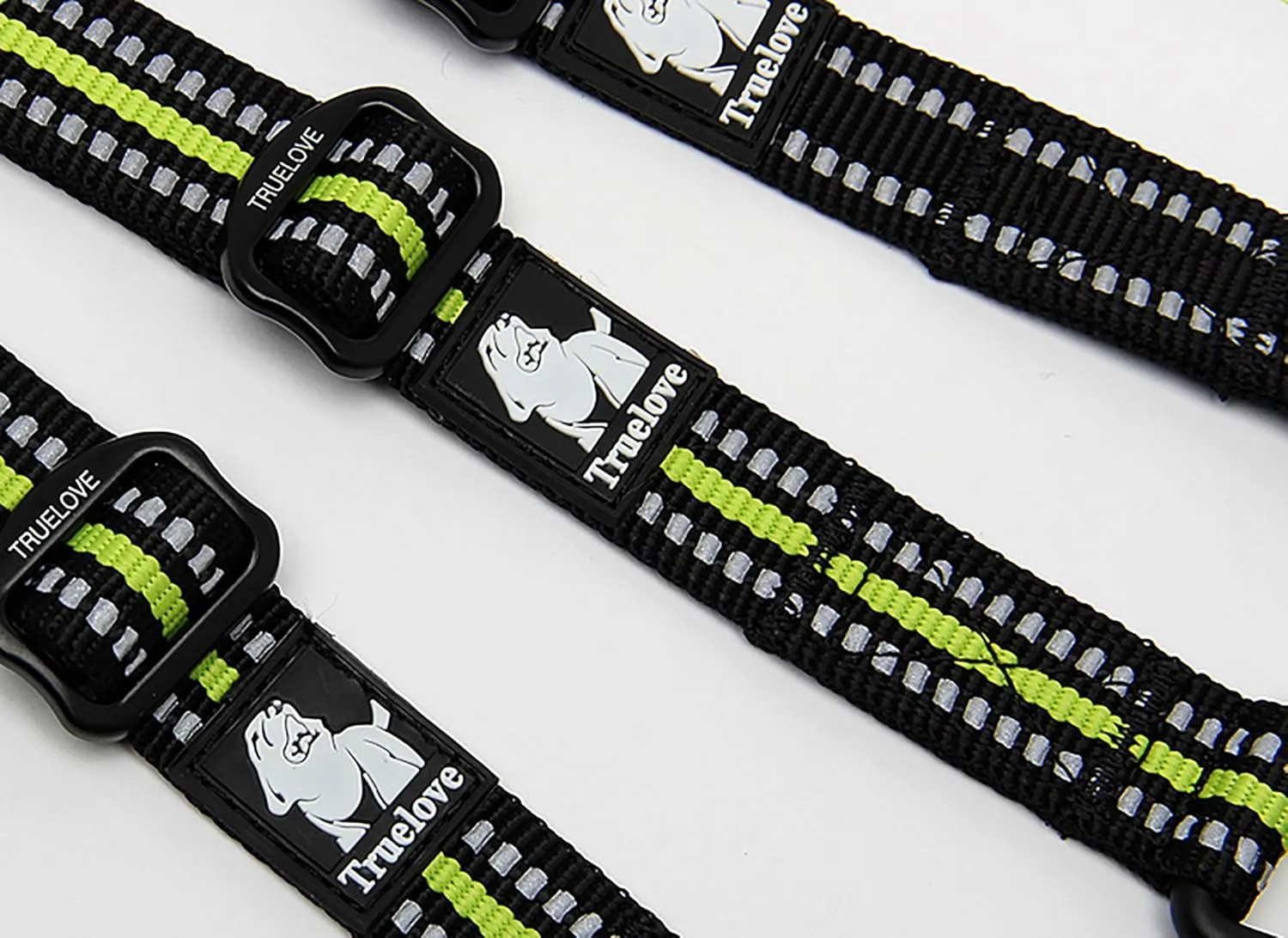TRUE LOVE Double Dog Coupler Dual Leash Splitter Tangle Free Reflective Adjustable Dog Double Leashes Walking and Training Extension Cord for Two Dogs TLL2371 (Black, L)