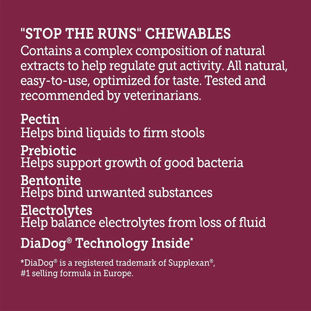 Vetality Stop the Runs Chewables for Dogs, 6 count