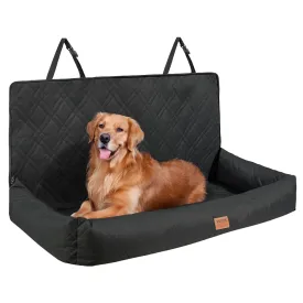 VEVOR Dog Car Seat, Waterproof Dog Booster Seat for Car, Pet Seat with Clip-On Safety Leash for Vehicle, PP Cotton Filling, Bed for Medium & Large Pet up to 100 lbs, Black