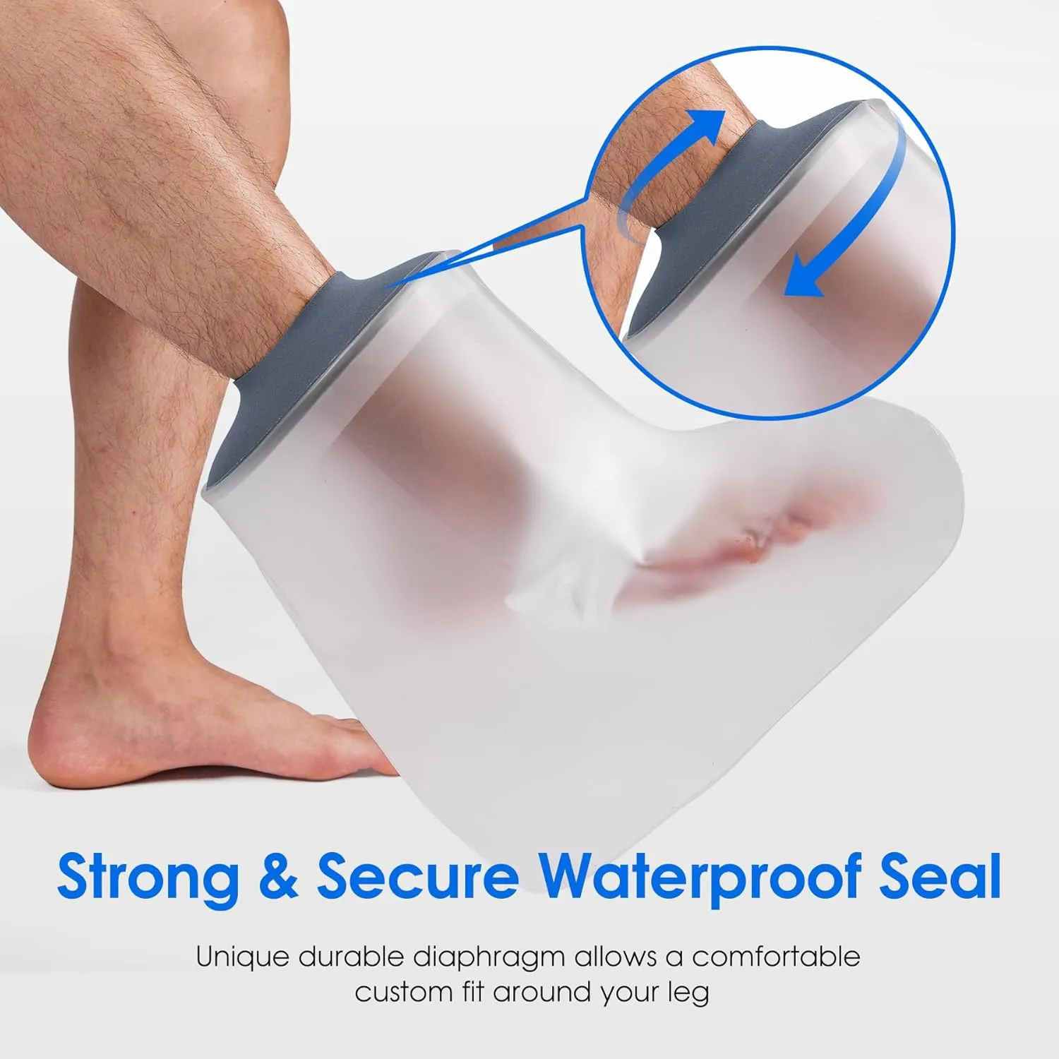 Waterproof Foot Cast Cover for Shower Ankle Wound Protector Bath Adult Watertight Cast Bag Showering for Surgery Foot, Ankle, Burns Reusable (A-Foot)