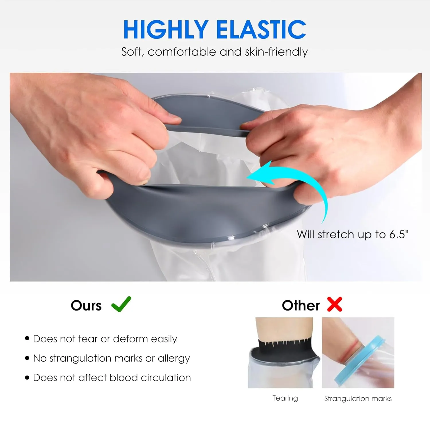 Waterproof Foot Cast Cover for Shower Ankle Wound Protector Bath Adult Watertight Cast Bag Showering for Surgery Foot, Ankle, Burns Reusable (A-Foot)