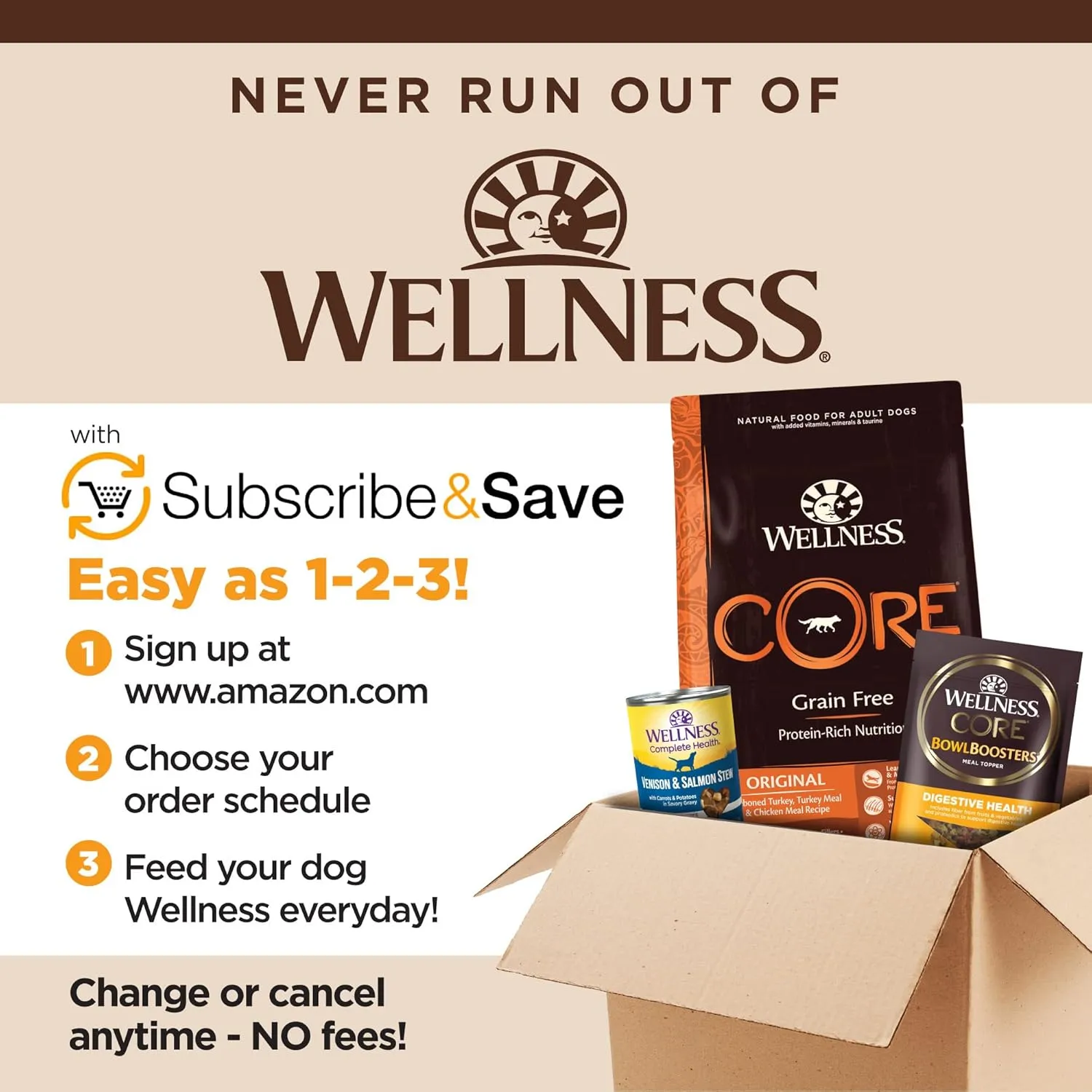 Wellness CORE Dry Dog Food, Large Breed, Grain-Free, High Protein, Natural, Original Chicken & Turkey Recipe, (26-Pound Bag)