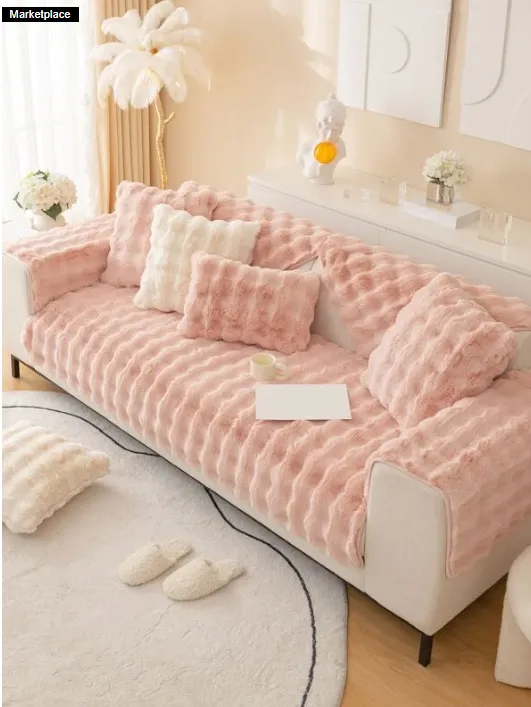 Winter rabbit fleece cushion