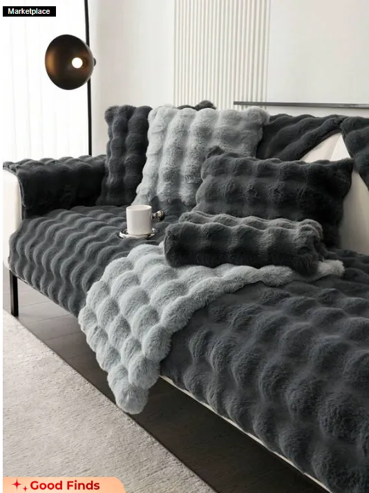 Winter rabbit fleece cushion