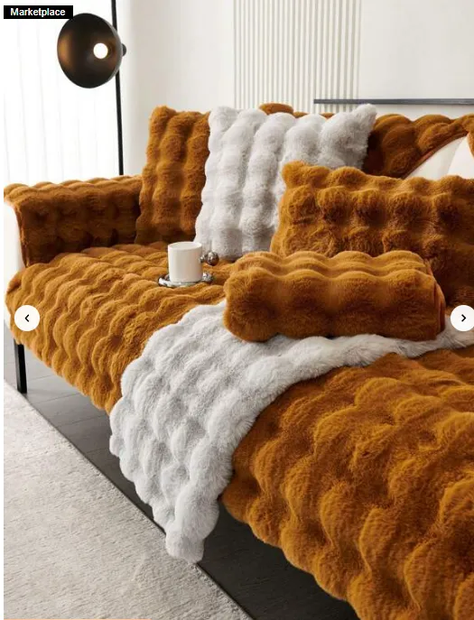 Winter rabbit fleece cushion