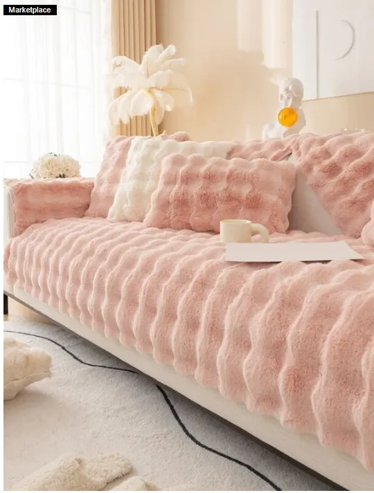 Winter rabbit fleece cushion